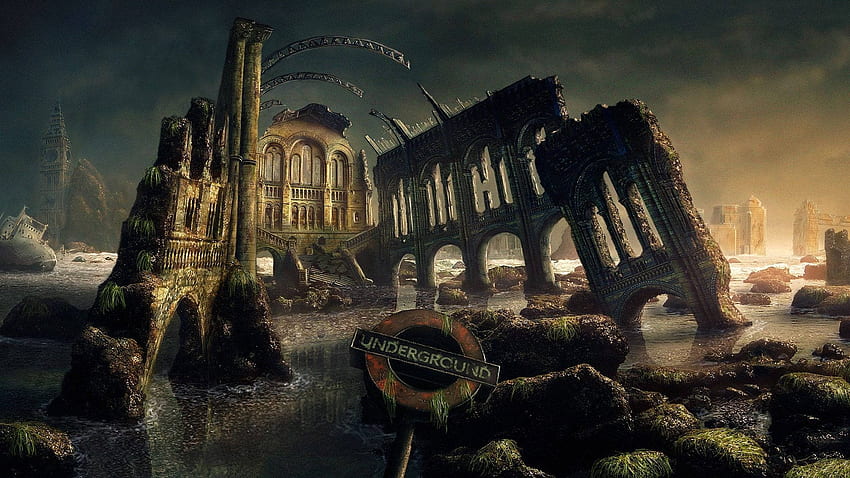 is this how it ends?, modern, railway, ancient, ruins HD wallpaper