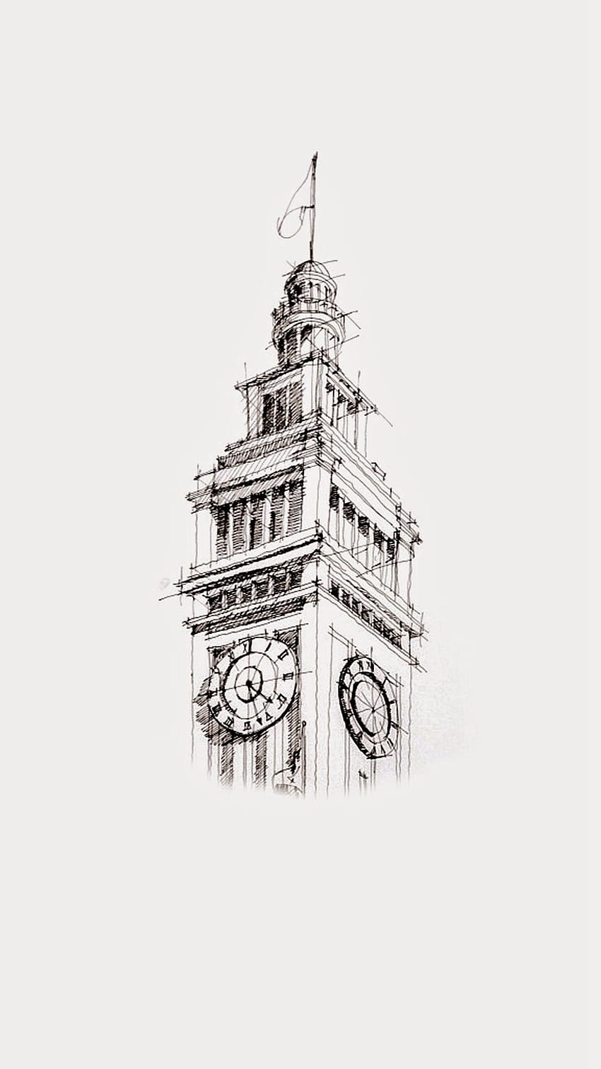 Rysowany szkic Big Bena iPhone 6 . iPhone'a . Rysunki architektury, Szkicowniki architektury, Rysunki koncepcyjne architektury Tapeta na telefon HD