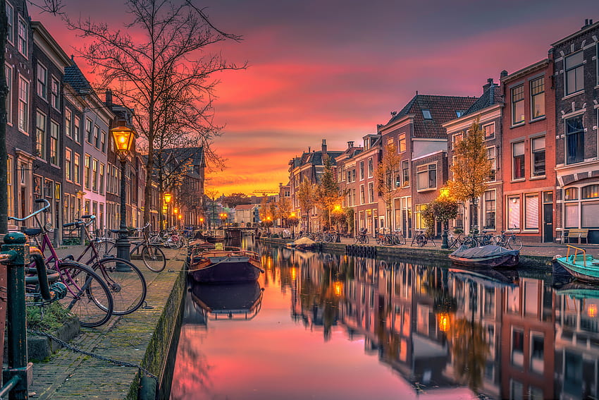 Ciudades, Ríos, Edificio, Países Bajos, Canal, Holanda fondo de pantalla