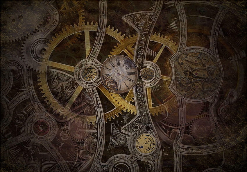 Steampunk Background, Gears HD wallpaper