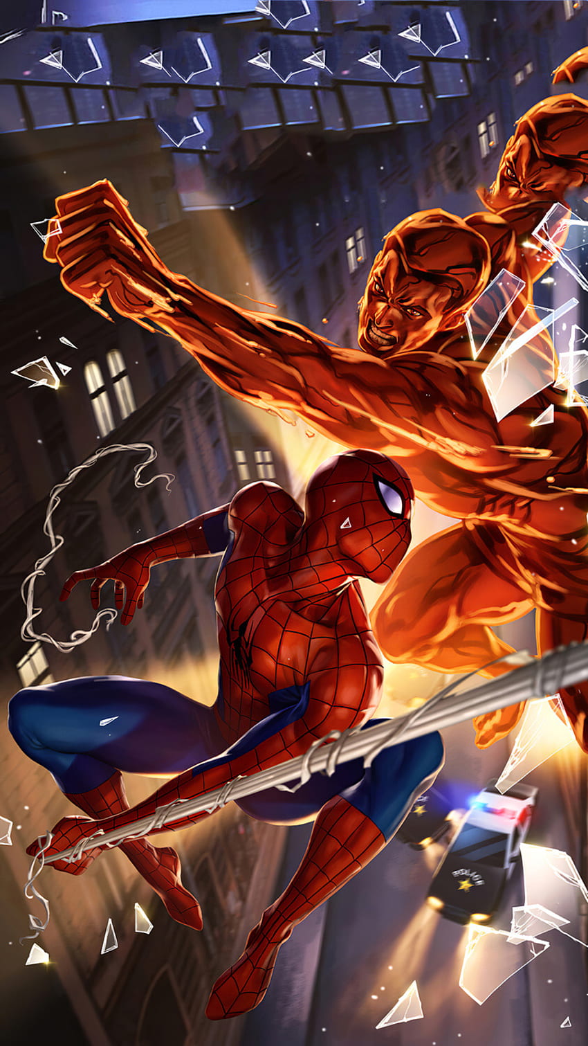 spider man webbing, red, electric blue, art, police, spider man, webs, enemy HD phone wallpaper