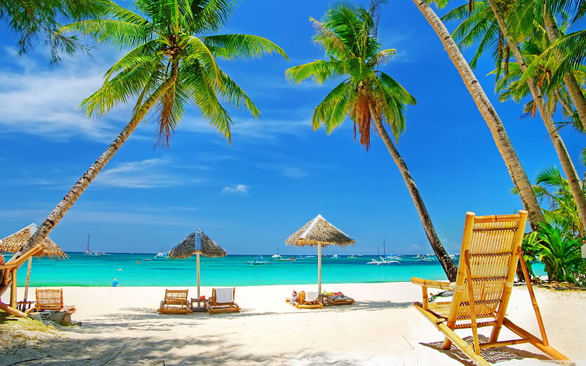 Tropikalna plaża Paradise Ultra Tło dla U TV: Wiele wyświetlaczy, podwójny monitor: Tablet: Smartfon, Minions Beach Tapeta HD