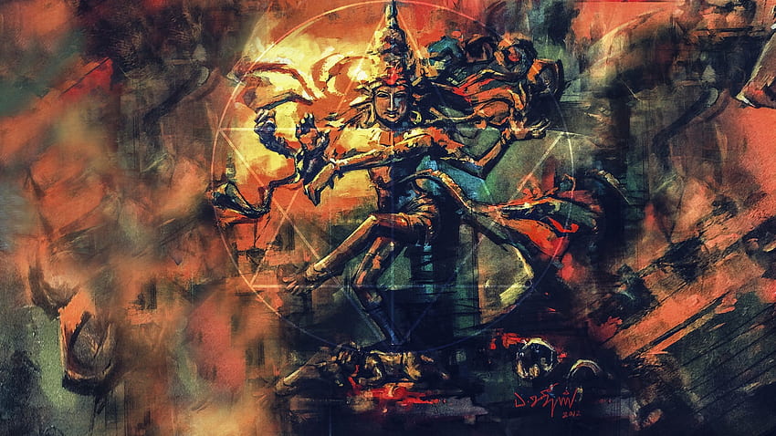 Nataraja-Malerei. Nataraja-Malerei, Lord Ganesha-Malerei, Shiva HD-Hintergrundbild