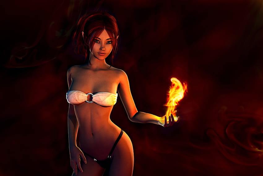 Peri Api, peri, fantasi, 3d, api Wallpaper HD