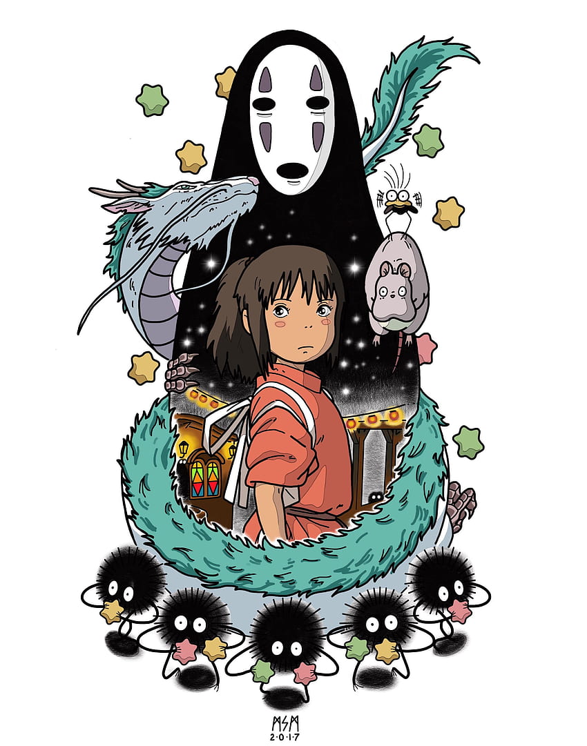 Duchowy wyjazd. Etsy. Tatuaż Studio Ghibli, tatuaż Ghibli, sztuka Ghibli, postacie Spirited Away Tapeta na telefon HD