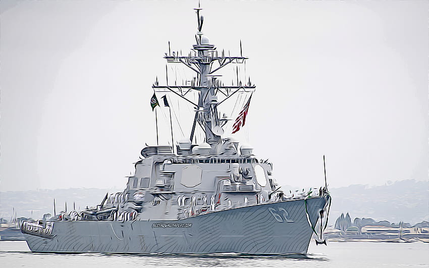 USS Fitzgerald, , 벡터 아트, DDG-62, 구축함, 미 해군, 미 육군, 추상 선박, 전함, 미 해군, 알레이 버크급, USS Fitzgerald DDG-62 HD 월페이퍼