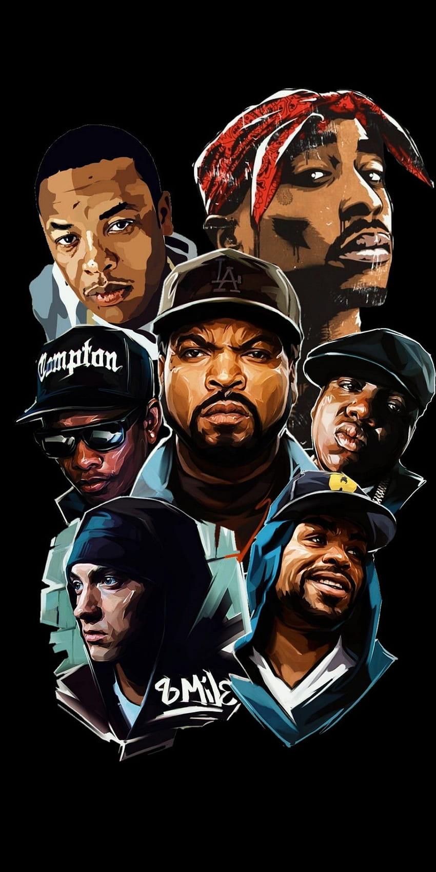 Leyendas del rap! by Farid en 2020. Hip hop art, Hip hop artwork y Hip hop poster fondo de pantalla del teléfono