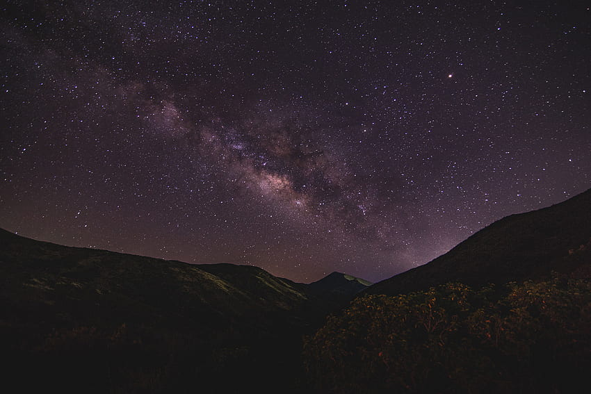 Природа, Планини, Нощ, Звездно небе, Млечен път HD тапет