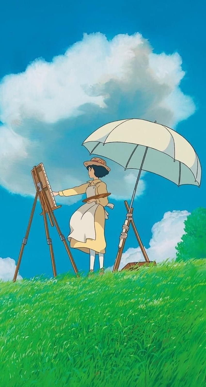 Wiatr wzmaga się w 2020 roku. Tło studia ghibli, sceneria anime, grafika Ghibli Tapeta na telefon HD