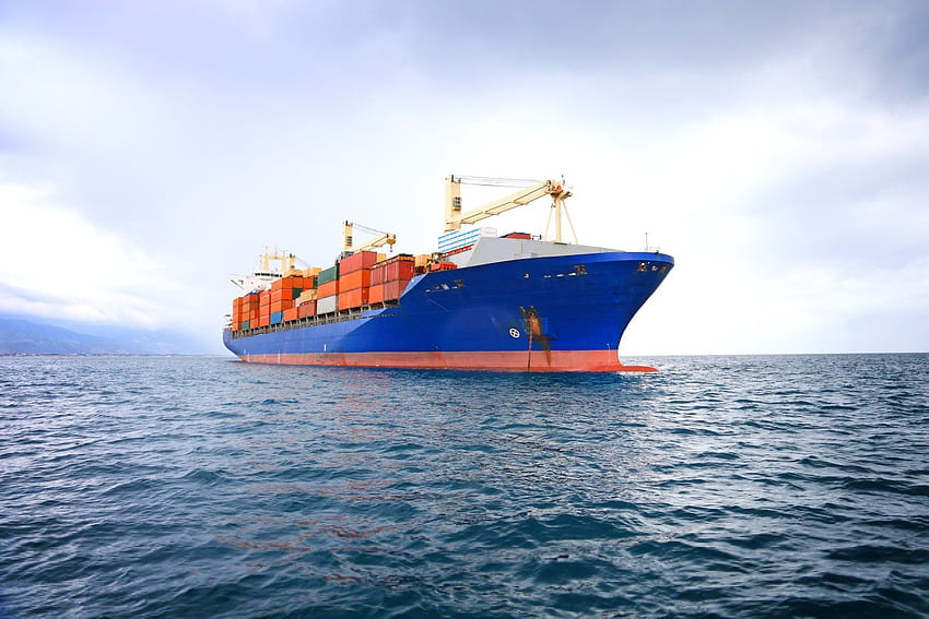 CARGO SHIP transporte en barco., Portacontenedores fondo de pantalla