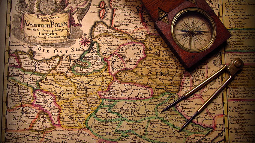 Kompass Vintage Karte Kartengrafik [] für Ihr , Handy und Tablet. Entdecken Sie die Vintage-Karte. Alte Karte, Weltkarte für Wände, Kompass HD-Hintergrundbild