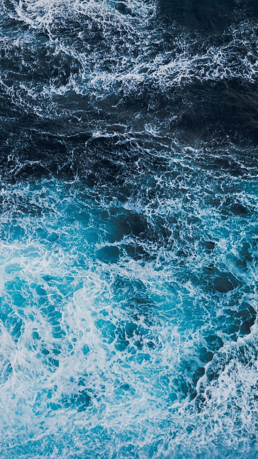 Body of water, trails, sea waves, sea, . Blue iphone, Ocean ...