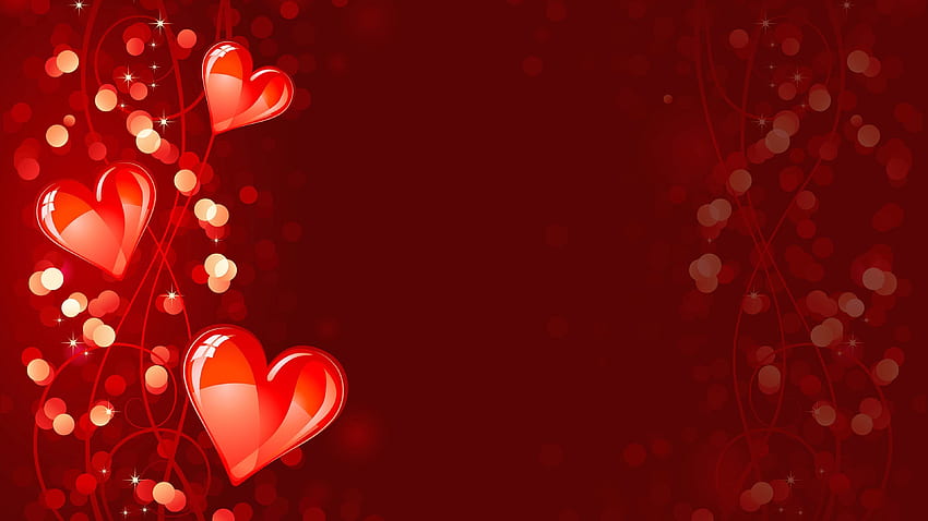 Red Heart Art Water Splash Love - พื้นหลังวาเลนไทน์ความละเอียดสูง วอลล์เปเปอร์ HD