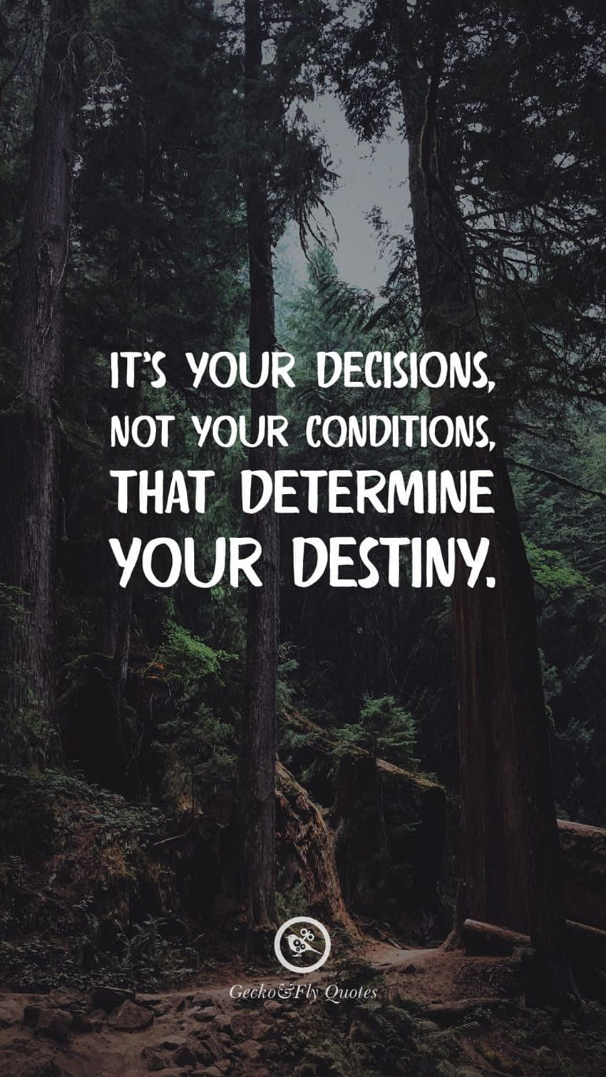 It's your decisions, not your conditions, that determine your destiny. quotes, Inspirational quotes , New quotes HD phone wallpaper