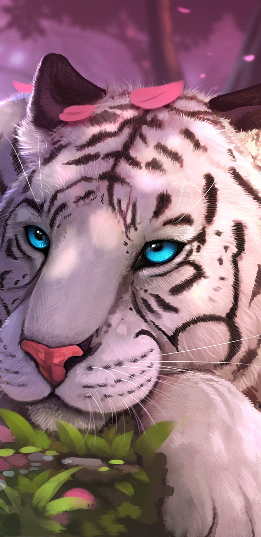 Blue Eyes White Tiger In Fantasy World Samsung Galaxy Note 9, 8, S9, S8, SQ , Animals , , and Background HD phone wallpaper