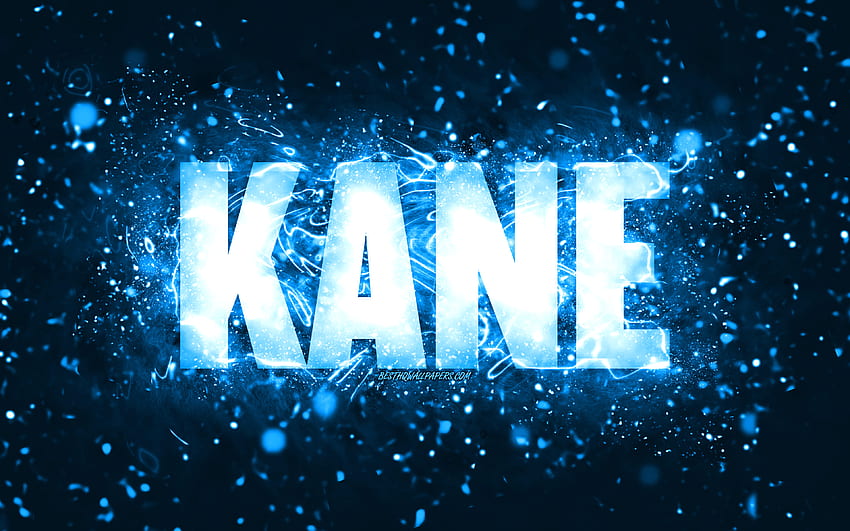 Happy Birtay Kane, , blue neon lights, Kane name, creative, Kane Happy ...