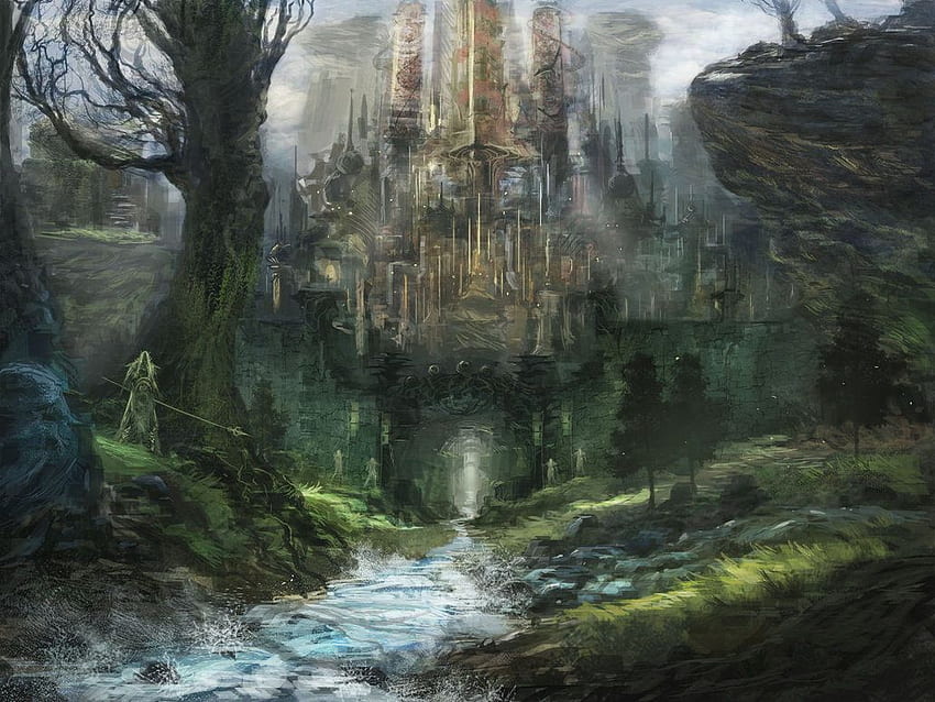 Fantasy landscape, Elven kingdom, Fantasy landscapes, Elven City HD wallpaper