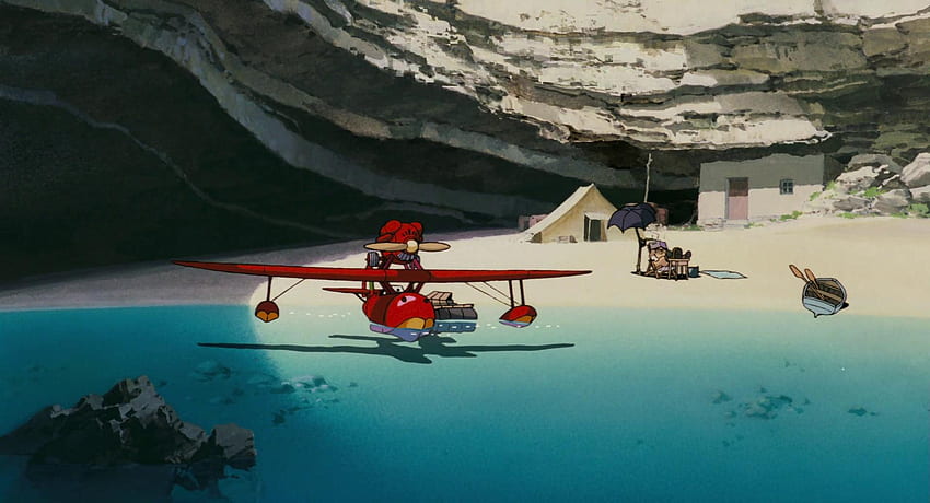 紅の豚と背景、水上飛行機 高画質の壁紙