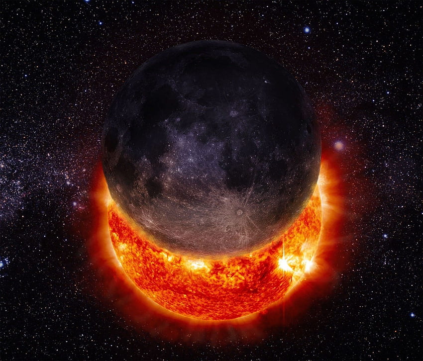 : px, Moon, solar eclipse, space, stars, Sun, Earth Eclipse HD wallpaper