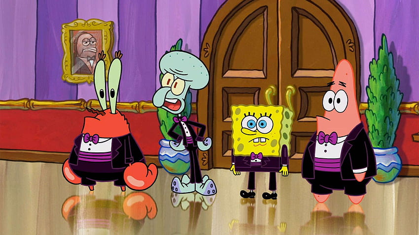 Spongebob, Patrick, Squidward And Mr Krabs - Spongebob Patrick HD wallpaper