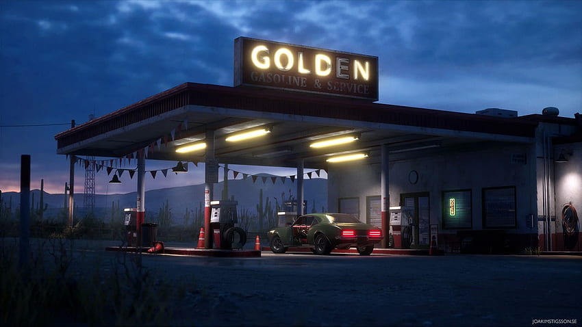: Gas station - Car, Fuel, Gas, Vintage Gas Station HD wallpaper