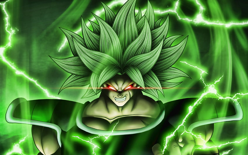 Broly, green lightings, Dragon Ball, DBS, Dragon Ball Super, artwork, DBS characters, Broly for with resolution . High Quality , Broly HD wallpaper