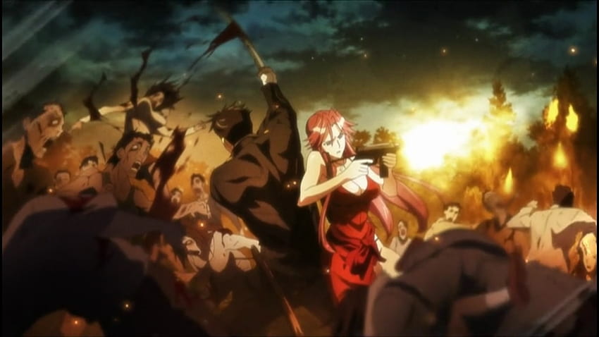 Fight for your life, guns, zombies, fighting, highschool of the dead HD wallpaper