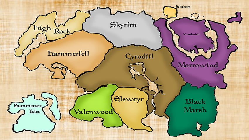 Elder Scrolls Map Of Tamriel - Maps Catalog Online, Skyrim Map HD wallpaper
