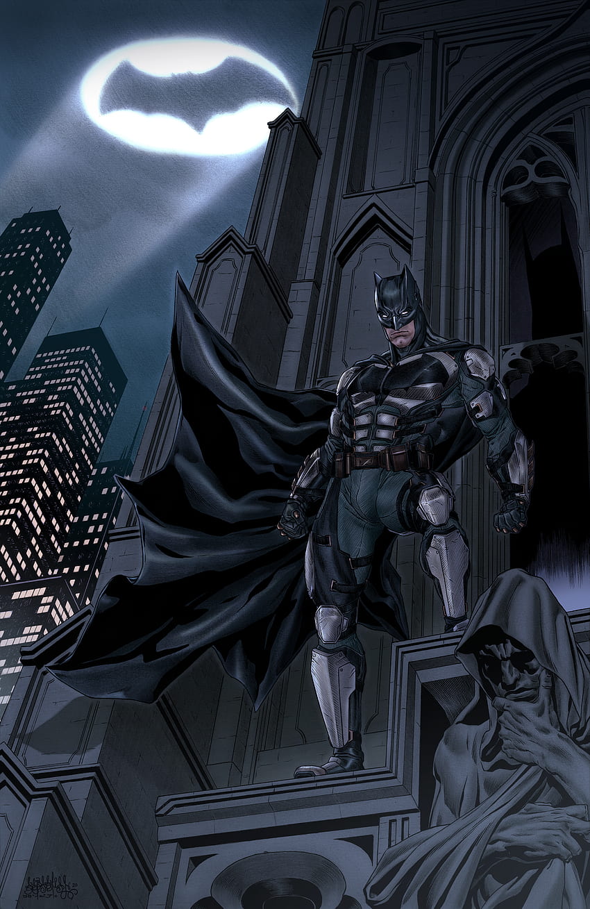 Justice League 2017 Ben Affleck Batman Returns The Dark Knight Artwork Gotham Gotham City Gargoyles - Resolution:, Ben Affleck Bruce Wayne HD-Handy-Hintergrundbild