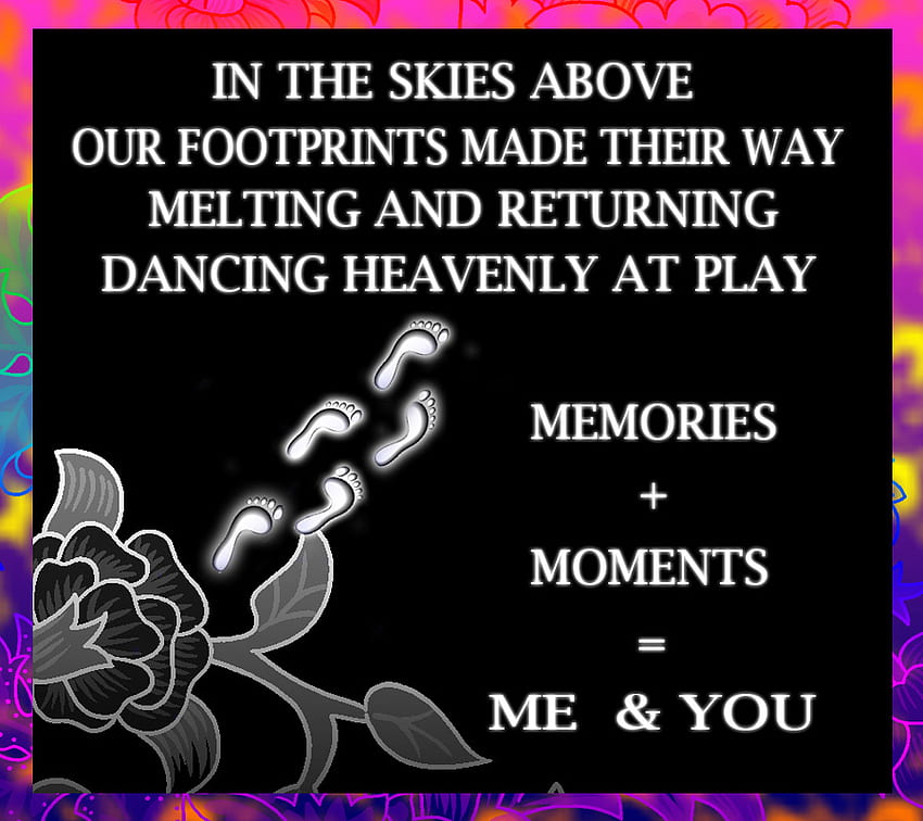 Foot Prints Of Love .....、足跡、ダンス、愛、心、天使、永遠に 高画質の壁紙