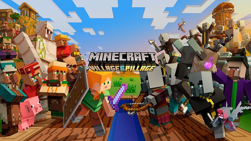 Wioska i plądrowanie — oficjalny Minecraft, wieśniak z Minecrafta Tapeta HD