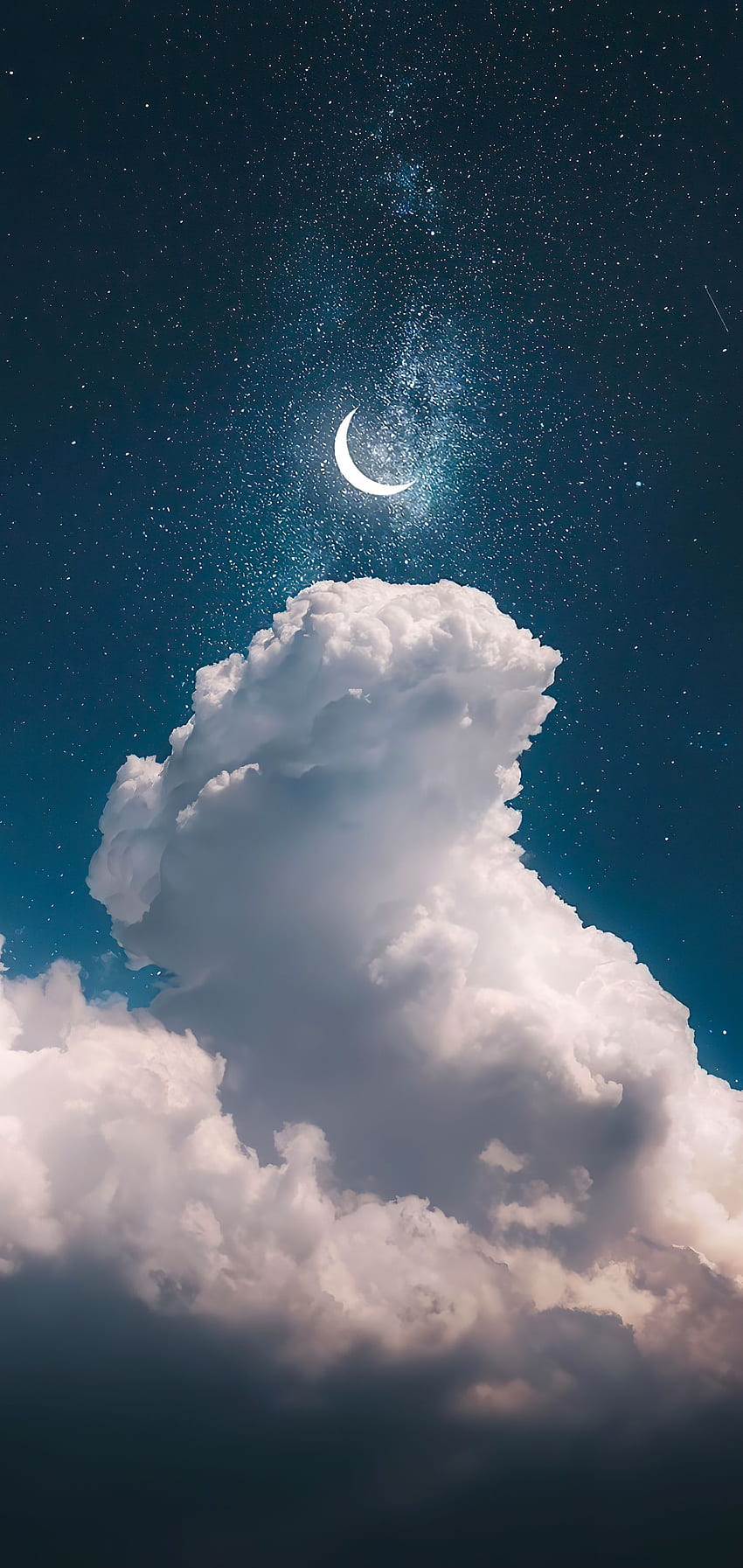 hermoso cielo nocturno para iPhone, Blue Star Sky fondo de pantalla del teléfono