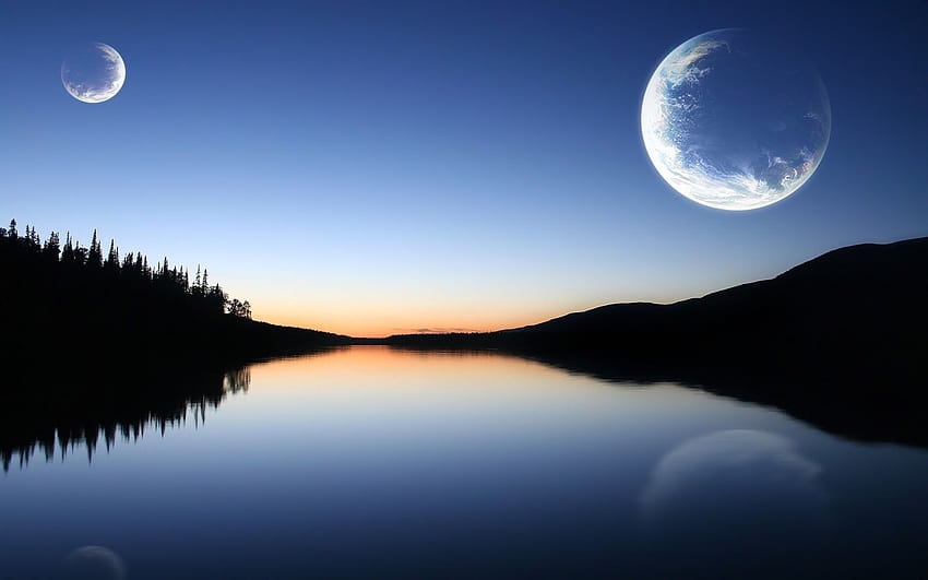 Buenas noches, luna, reflejo, rio  Beautiful moon, Nature, Beautiful nature