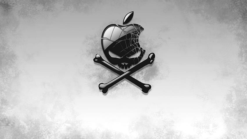 Vista previa negro, manzana, huesos, calavera fondo de pantalla