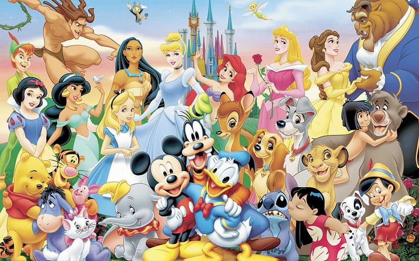Disney Characters , & background, Disney All Characters HD wallpaper