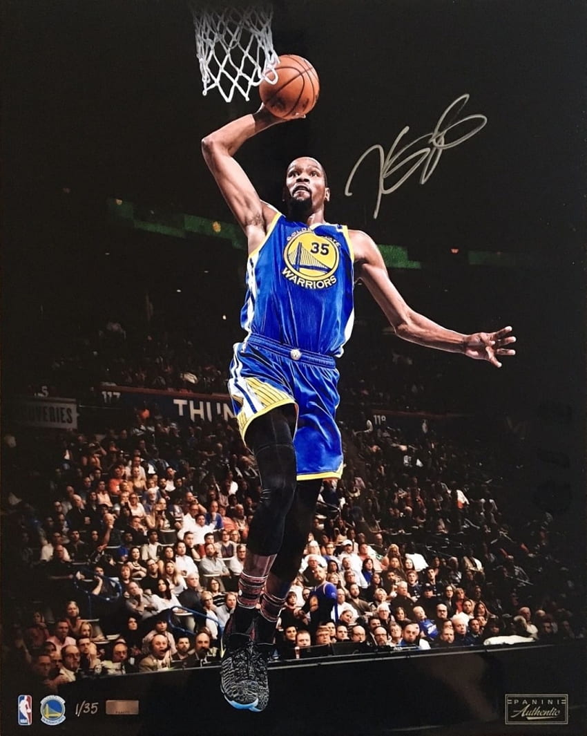 Kevin Durant Signed Golden State Warriors Slam Dunk LE (Panini COA), Kevin Durant Dunking HD phone wallpaper