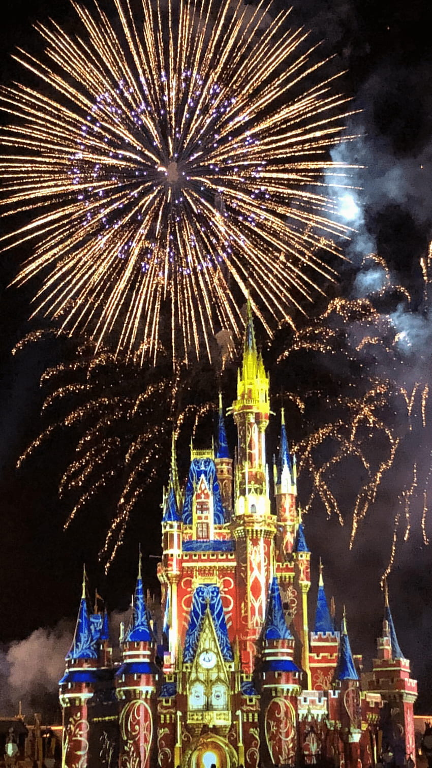 Disney, Disney Castle Fireworks HD phone wallpaper