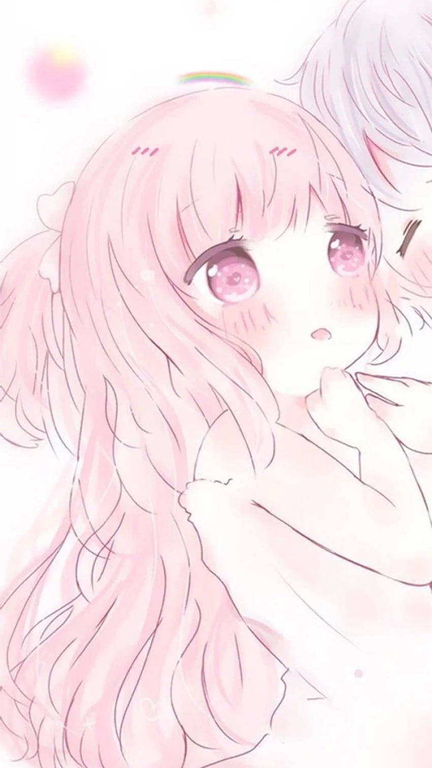 귀여운 카와이 애니메이션 ♥ 로리타. 바탕화면, Aesthetic Pink Anime HD 전화 배경 화면