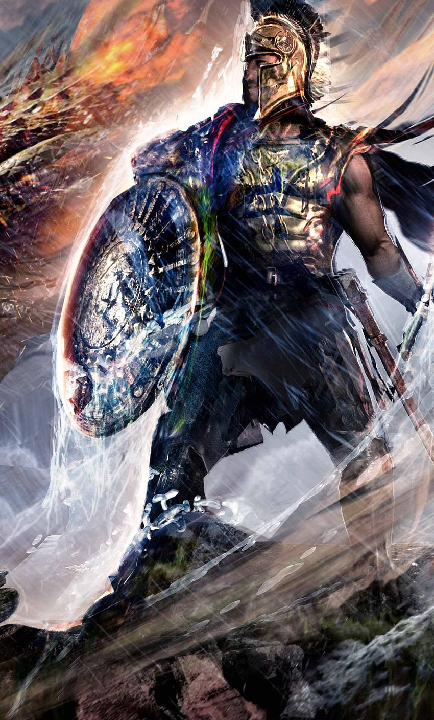 Spartan With Double Dragons iPhone, Cool Spartan HD phone wallpaper