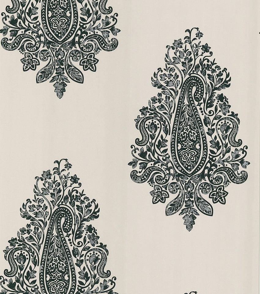Cachemira blanca Mehndi. Paisley, arte de Paisley, diseños de henna, Black White Paisley fondo de pantalla del teléfono