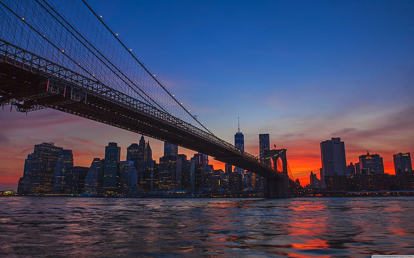 New York City, Brooklyn Bridge View ❤ HD wallpaper