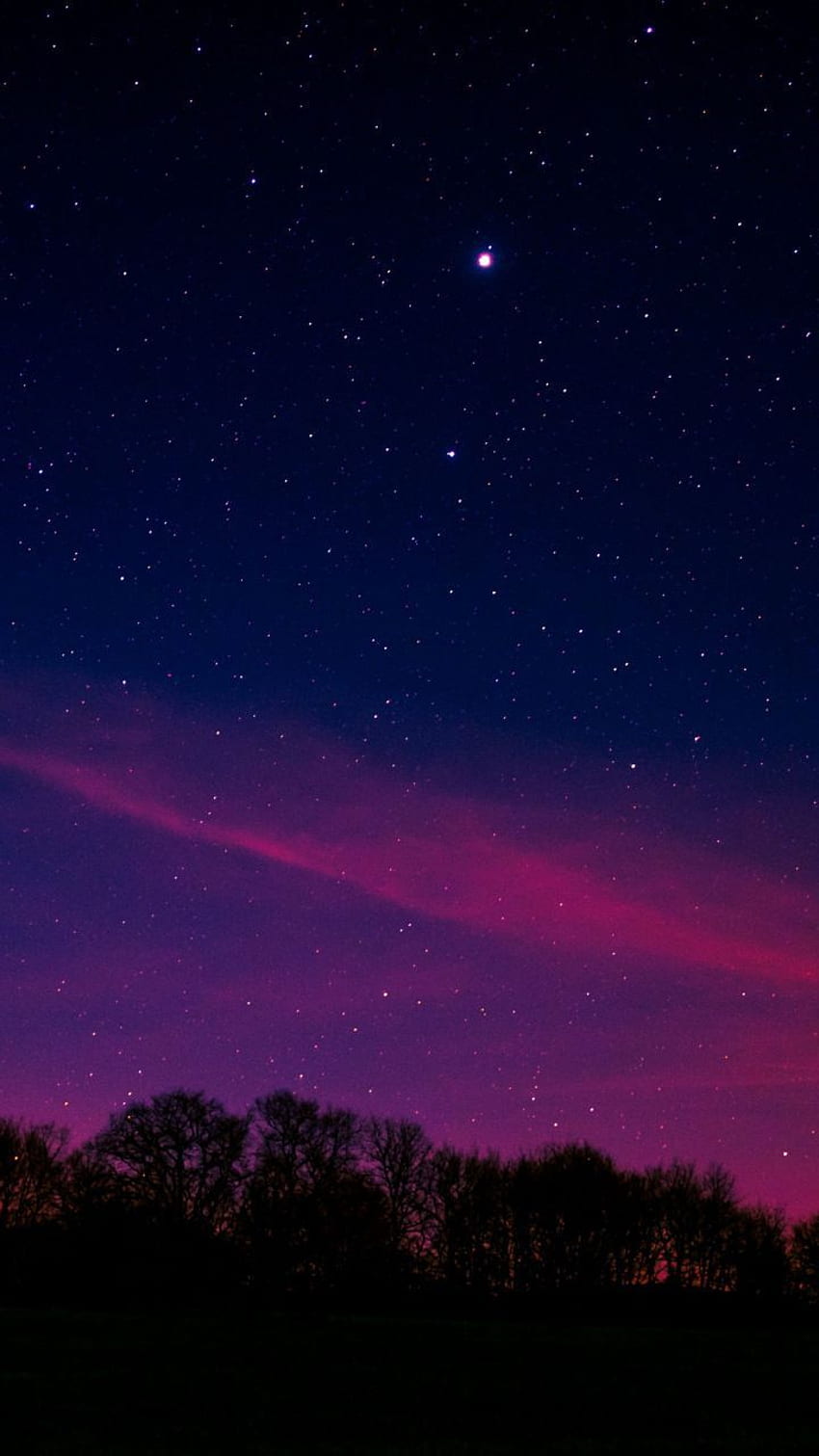 Синьо розово небе, звездна нощ, природа, . Природа, Stary Skies Colorful HD тапет за телефон