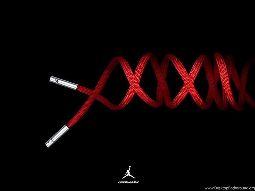 Czerwone sznurowadło Air Jordan. Tło 2016. Tło, Jordania czarny i czerwony Tapeta HD