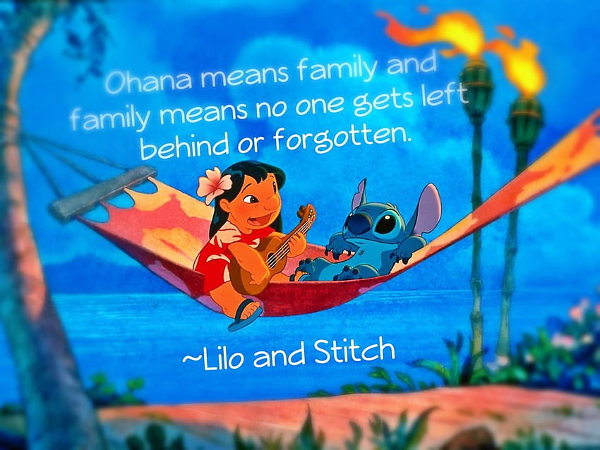 Lilo & Stitch Zitate zu QuotesTopics, Ohana HD-Hintergrundbild