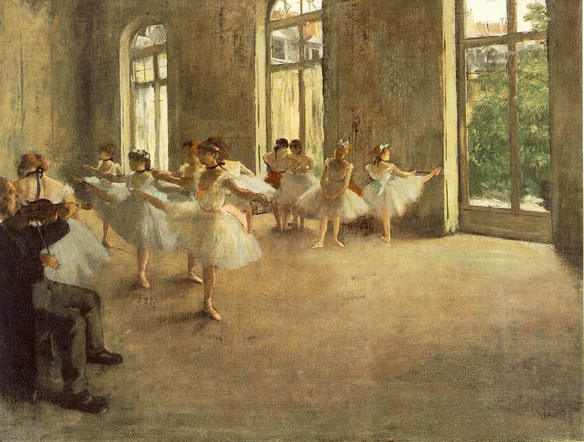O ensaio e outras pinturas de sala de aula de Edgar Degas. O Aleph Mag, Degas Ballerina papel de parede HD