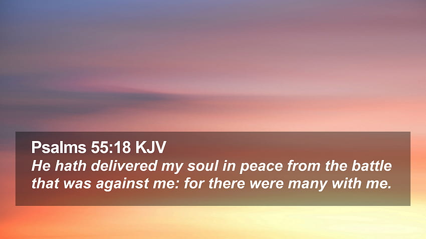 詩篇 55:18 KJV - 彼は私の魂をピンクのキリスト教徒から安らかに救い出してくださった 高画質の壁紙
