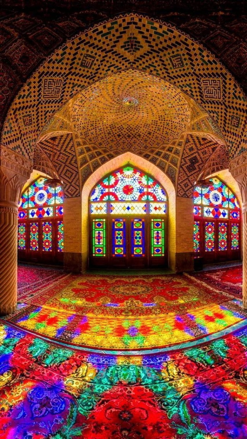 Религиозна джамия Насир Ал Мулк (), иранска HD тапет за телефон