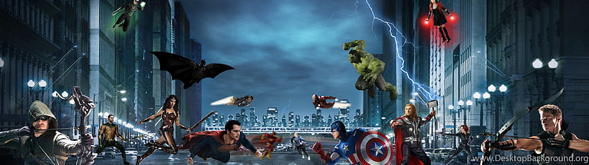 MARVEL Vs. DC (alias The Avengers V. Justice League) di Fmirza95 On. , doppio schermo della Justice League Sfondo HD