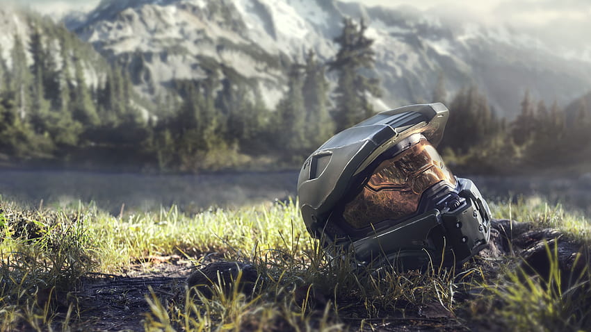 Halo Infinite Master Chief Helmet , Halo Scenery HD wallpaper