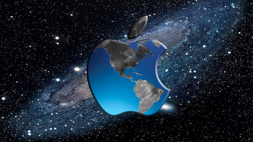 Apple 로고, 컴퓨터, 우주, 지구, Mac, 전화 • For You For & Mobile, Apple 로고 공간 HD 월페이퍼